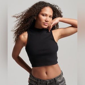 Nike dri fit mock neck ribbed muscle tank top